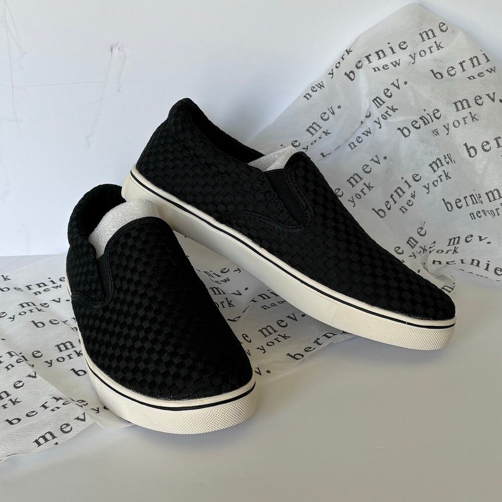 Bernie Mev New York Black Woven Slip-On Sneakers Women’s EU 39 US 8